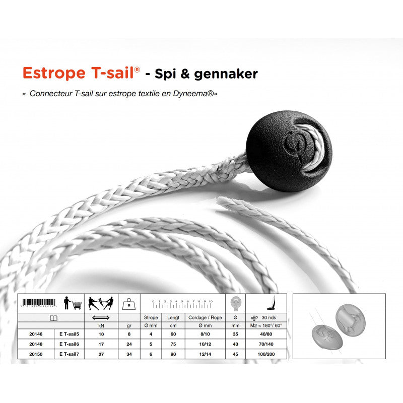 Spinnaker snap hook | T-Sail® carabiner strop E T-sail 7 V2