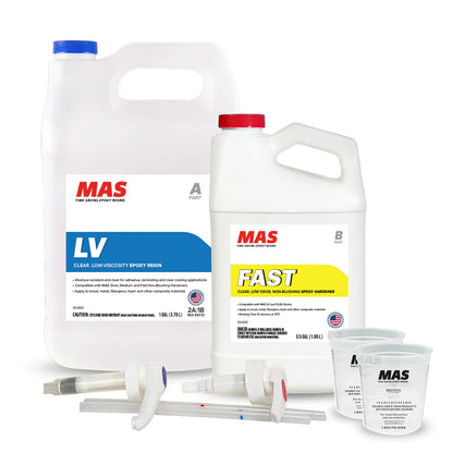 2:1 Premium Non-Blushing Marine Epoxy Kits with Fast Hardener 1.5 Gallon