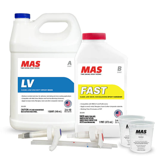 2:1 Premium Non-Blushing Marine Epoxy Kits 1.5 Quarter Fast