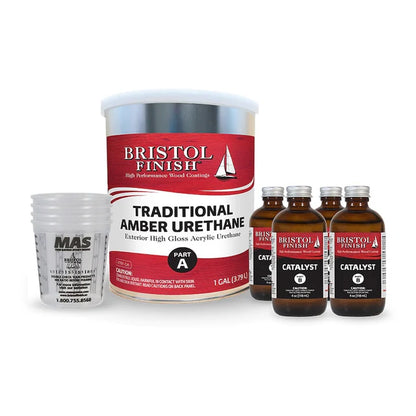 Bristol Finish Traditional Amber Urethane Varnish Gallon Kit