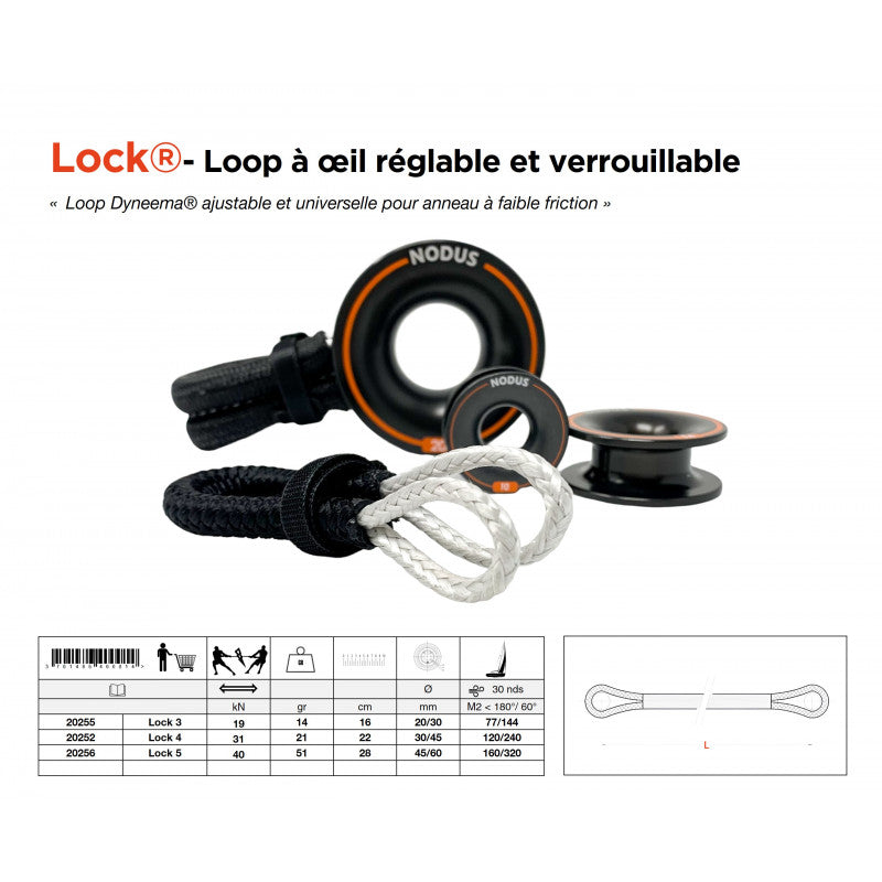Adjustable and lockable loop for friction ring| Lock-B® Lock 4i 11/22 Black