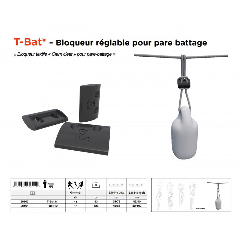 Adjustable fender cleat for boats | T-bat® E T-b10