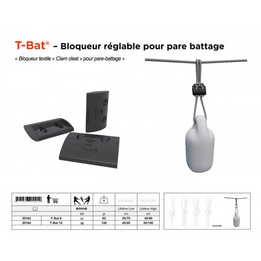 Adjustable fender cleat for boats | T-bat® E T-b10