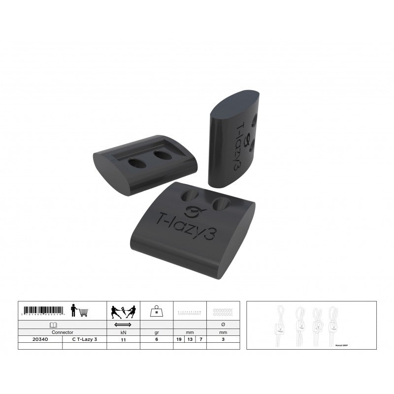 Clam cleat connector for lazy-jack | T-Lazy®