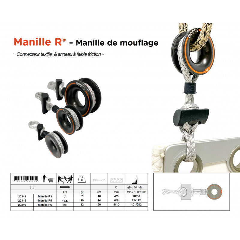Halyard Block shackle in Dyneema® | Shackle R® friction-ring R3