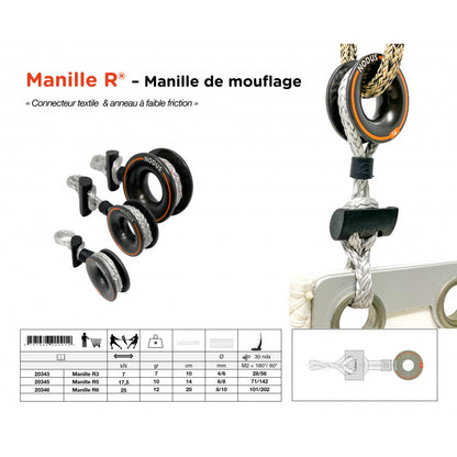 Halyard Block shackle in Dyneema® | Shackle R® friction-ring R3