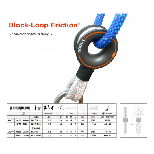 Loop in Dyneema® for friction ring | Block-loop® friction BL F14 medium DURALUMIN