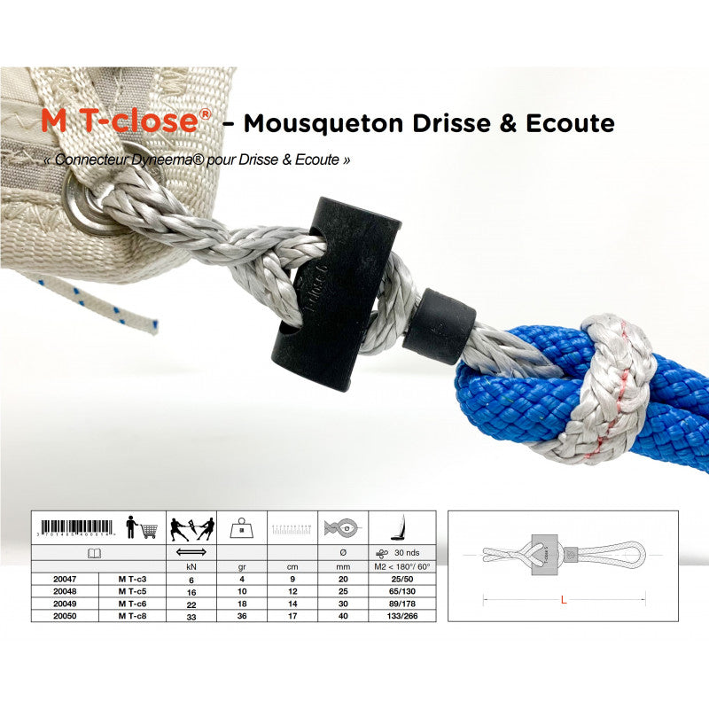 Snap shackle in Dyneema® | M T-Close®  M T-c8