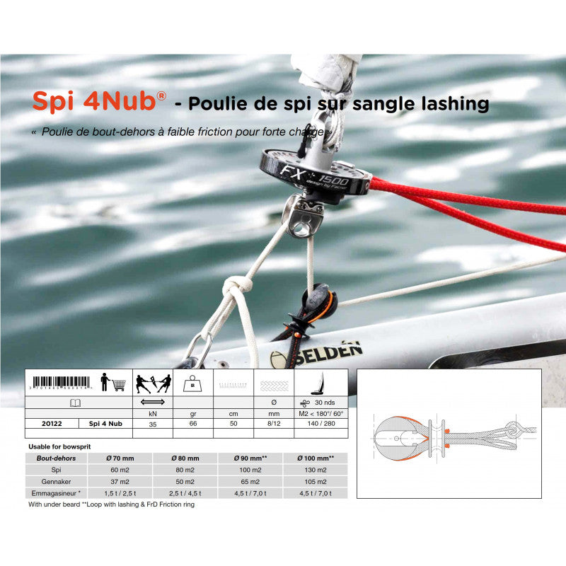 Spinnaker Tackle and Halyard Pulley | Spi 4 Nub®