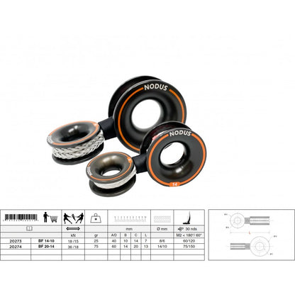 Violin pulley | BF-D® Block-Friction BF 14 -10